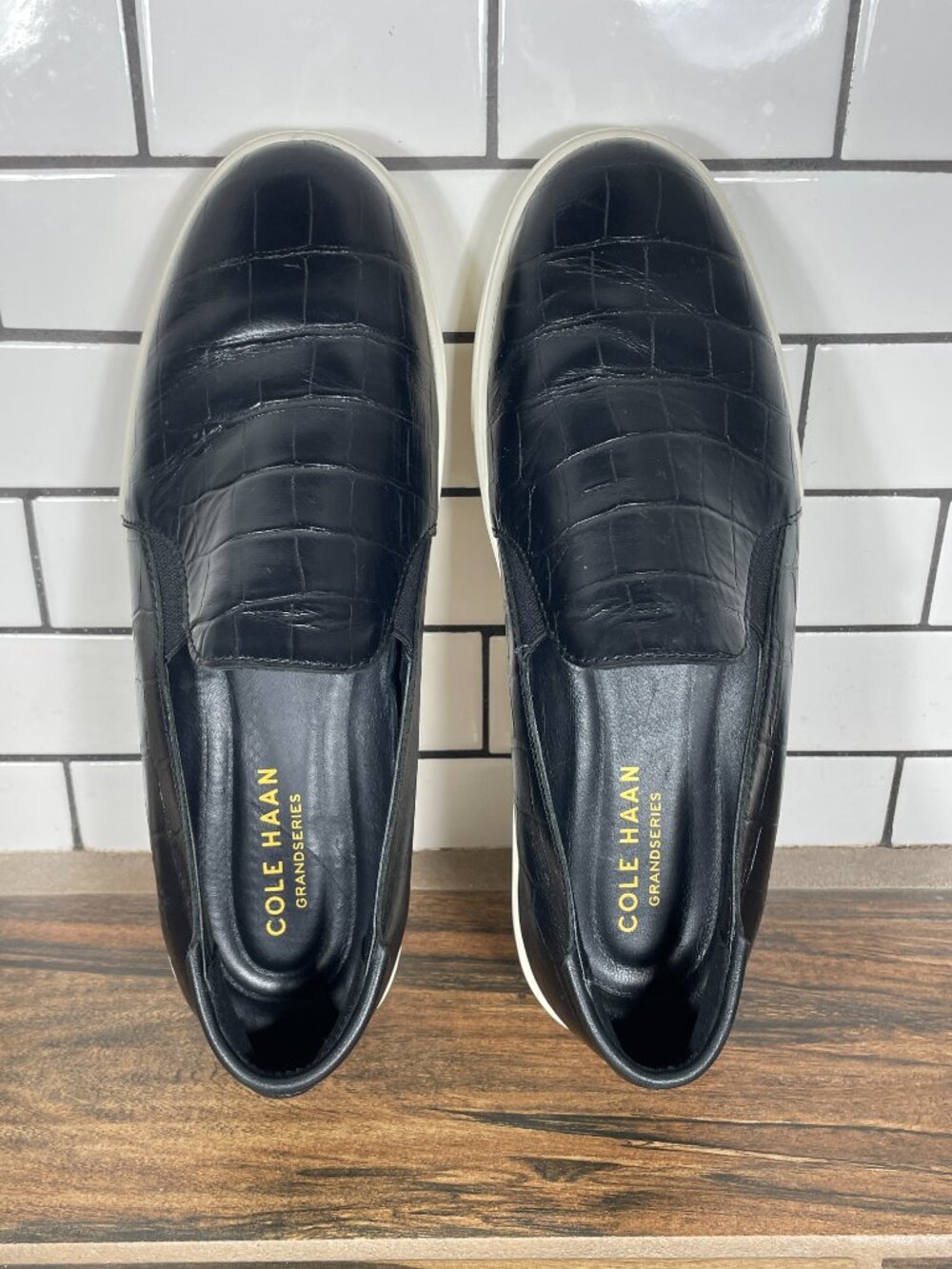 Cole Haan Grandpro Spectator 2.0 Shoes Womens Size 8 Black Croc Embossed Sneaker - Picture 6 of 12